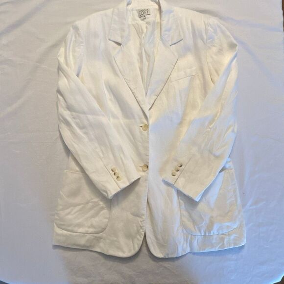 Ann Taylor Jackets & Blazers - Ann Taylor LOFT Linen Blazer | Women’s 14 | White | One Button | Classic Tailore